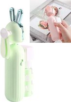 Handheld sproeidesinfectieventilator USB-oplaadapparaat Mini-buitenventilator, stijl: konijnenoren (groen)