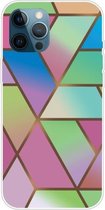 Marmeren patroon schokbestendige TPU beschermhoes voor iPhone 11 Pro (Rhombus Gradient)