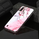Voor Galaxy A01 Marble Pattern Soft TPU beschermhoes (pruimenbloesem)