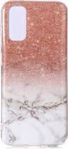 Voor Galaxy S20 Marble Pattern Soft TPU beschermhoes (wit goud)