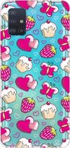 Voor Galaxy A51 Lucency Painted TPU beschermhoes (aardbeientaart)