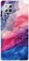 Voor Samsung Galaxy F62 / M62 Frosted Fashion Marble Shockproof TPU beschermhoes (abstract rood)