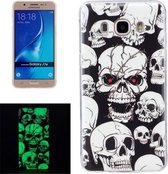 Voor Galaxy J7 (2016) / J710 Noctilucent Red Eye Ghost Patroon IMD Vakmanschap Soft TPU Cover Case