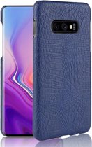 Schokbestendig Crocodile Texture PC + PU-hoesje voor Galaxy S10e (blauw)