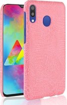 Schokbestendig Crocodile Texture PC + PU-hoesje voor Galaxy A20e (roze)