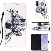 Voor Huawei nova 7 5G 3D Schilderen Horizontale Flip Leren Case met Houder & Kaartsleuf & Lanyard (Schedel)