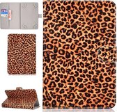 Voor 10 inch Universele Tablet PC Gekleurde Tekening Patroon Horizontale Flip PU Lederen Case met Houder & Kaartsleuf (Geel Luipaard)
