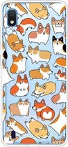 Voor Samsung Galaxy A10 schokbestendig geschilderd TPU beschermhoes (Corgis)