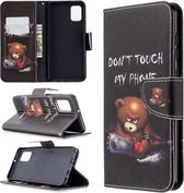 Voor Samsung Galaxy A31 Gekleurde tekening patroon Horizontale flip lederen tas met houder & kaartsleuven & portemonnee (beer)