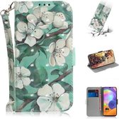 Voor Galaxy A31 3D Gekleurde Tekening Horizontale Flip Leren Case met Houder & Kaartsleuf & Portemonnee & Lanyard (Aquarel Bloemen)