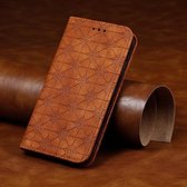 Voor Galaxy S20 Lucky Flowers Embossing Pattern Magnetische horizontale flip lederen tas met houder en kaartsleuven (bruin)