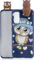 Voor Galaxy A41 schokbestendig Cartoon TPU beschermhoes (blauwe uil)