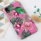 Voor iPhone XR Flower Pattern TPU Protecitve Case (Pink Background Flower)