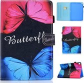 Voor iPad 10.2 inch Gekleurde Tekening Horizontale Flip Leren Case met Houder & Kaartsleuven & Slaap / Wekfunctie (Vlinder Liefde)