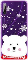 Voor Huawei Y6p Christmas Series Transparante TPU beschermhoes (Chubby White Bear)