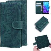 Voor Huawei Y5 (2019) / Honor 8S Tijger Embossing Patroon Horizontale Flip Leren Case met Houder & Kaartsleuven & Portemonnee (Groen)