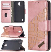 Voor Nokia 1.3 Bijpassende Kleur Krokodil Textuur Horizontale Flip PU Lederen Case met Portemonnee & Houder & Kaartsleuven (Rose Goud)