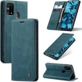 Voor Galaxy M31 CaseMe-013 Multifunctionele horizontale flip lederen tas met kaartsleuf & houder & portemonnee (blauw)