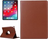 Litchi Texture horizontale flip 360 graden rotatie lederen tas voor iPad Pro 11 inch (2018), met houder (bruin)