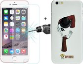 ENKAY Hat-Prince 2-in-1 creatief karakterpatroon harde hoes + 0.26 mm 9H + oppervlaktehardheid 2.5D explosieveilige gehard glasfilm voor iPhone 6 & 6s