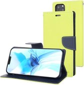 Voor iPhone 12 Pro Max GOOSPERY FANCY DAGBOEK Cross Pattern Horizontale Flip lederen tas met houder & kaartsleuven & portemonnee (groen)