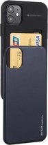 Voor iPhone 12 mini GOOSPERY SKY SLIDE BUMPER TPU + PC Sliding Back Cover beschermhoes met kaartsleuf (donkerblauw)