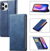 LC.IMEEKE Sterk magnetisme Ultradunne horizontale flip schokbestendige matte TPU + PU lederen tas met houder & kaartsleuven en portemonnee voor iPhone 12/12 Pro (blauw)
