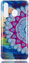 Kleurrijke Sun Flower Pattern Noctilucent TPU Soft Case voor Galaxy A8s