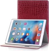 Krokodillentextuur horizontale flip lederen hoes met houder & kaartsleuven & portemonnee voor iPad Air 2 (rood)