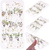 Cartoon patroon goudfolie stijl Dropping Glue TPU zachte beschermhoes voor Galaxy A10 (Panda)