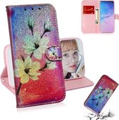 Gekleurde tekening patroon Kleurrijke magnetische gesp Horizontale flip PU lederen tas met houder & kaartsleuven & portemonnee & lanyard voor Galaxy S10 + (Magnolia)
