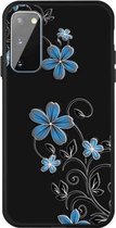 Voor Galaxy A41 patroon afdrukken reliëf TPU mobiele hoes (kleine orchidee)