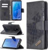 Voor Samsung Galaxy S9 Plus bijpassende kleur Krokodiltextuur Horizontale flip PU lederen tas met portemonnee & houder & kaartsleuven (zwart)