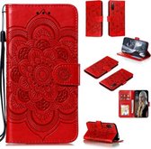 Voor Sony Xperia L4 Mandala Embossing Patroon Horizontale Flip Leren Case met Houder & Kaartsleuven & Portemonnee & Fotolijst & Lanyard (Rood)