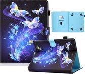 Voor 7 inch Tablet Elektrisch Geperst TPU Gekleurde Tekening Horizontale Flip Lederen Case met Houder & Pen Slot (vlinders Bloem)
