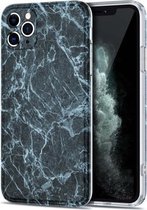 TPU glanzend marmerpatroon IMD-beschermhoes voor iPhone 11 Pro (donkergrijs)