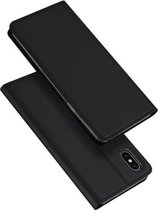 DUX DUCIS Skin Pro-serie schokbestendige horizontale lederen flip-hoes met houder en kaartsleuven en slaap- / wekfunctie voor iPhone X / XS (zwart)