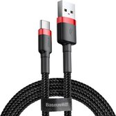 Baseus 2A Type-C / USB-C Cafule Stoere oplaadkabel, lengte: 3m (rood + zwart)