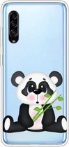 Voor Galaxy A90 5G schokbestendig geverfd transparant TPU beschermhoes (bamboe panda)