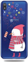 Voor Galaxy A30 Trendy schattig kerstpatroon doorzichtig TPU beschermhoes (vuurwerk sneeuwpop)