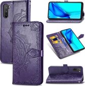 Voor Huawei Mate 40 Lite / Maimang 9 Mandala Bloem Reliëf Horizontale Flip Leren Case met Beugel / Kaartsleuf / Portemonnee / Lanyard (Paars)