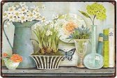 Retro Muur Decoratie uit Metaal Allerlei Bloemen 20x30cm DU-8895