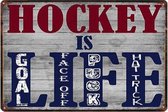 Retro Muur Decoratie uit Metaal Hockey 20x30cm DU-7009