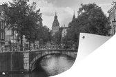 Tuindecoratie Brug over de Prinsengracht in Amsterdam - zwart wit - 60x40 cm - Tuinposter - Tuindoek - Buitenposter