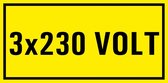 3 x 230 volt sticker 250 x 100 mm