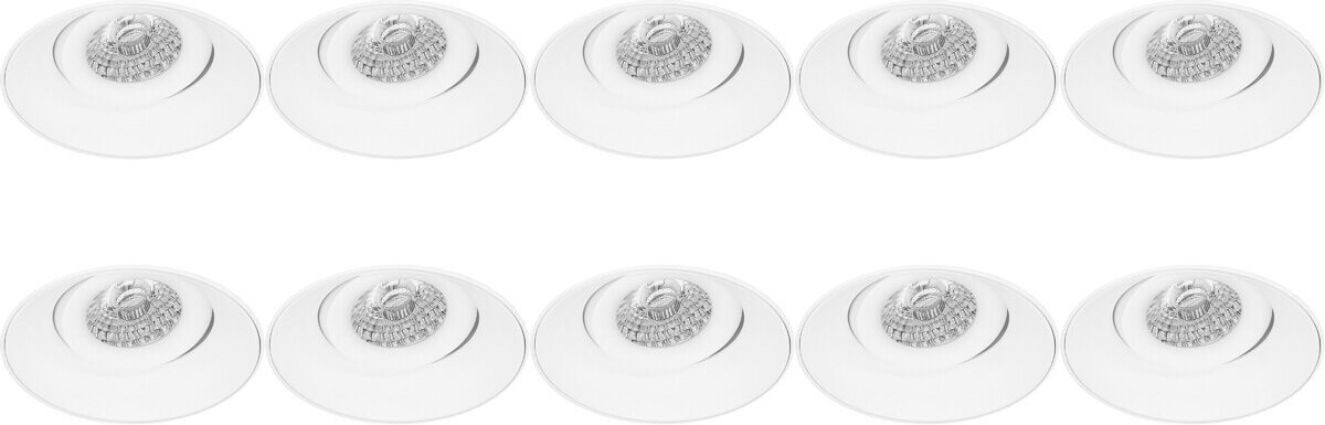Spot Armatuur 10 Pack - Proma Nivas Pro - GU10 Inbouwspot - Rond - Wit - Aluminium - Triml