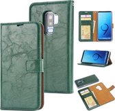 Voor Samsung Galaxy S9+ Crazy Horse Textuur Afneembare Magnetische Achterkant Horizontale Flip Lederen Case met Houder & Kaartsleuven & Fotolijst & Portemonnee (Groen)