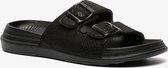Dames slippers met croco print - Zwart - Maat 40