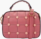 Fashionfanatics® Vita Crossbodytas Donkerroze Vierkantjes - Ritssluiting - Dames