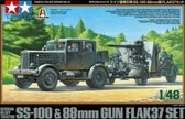 1:48 Tamiya 37027 SS-100 German Heavy Tractor & 88mm Flak37 Plastic kit